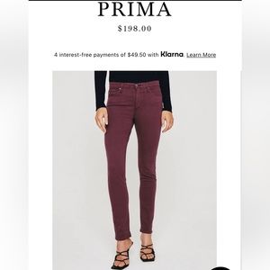 Ag Adriano Goldschmied ‘The Prima’ Cigarette Leg Jean, Dark Brown, 30R